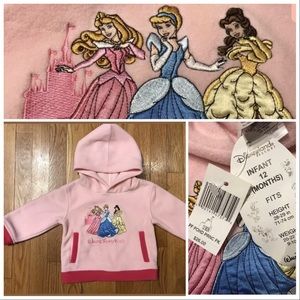 Disney Store Princess Fleece Hoodie 12 Months Pink